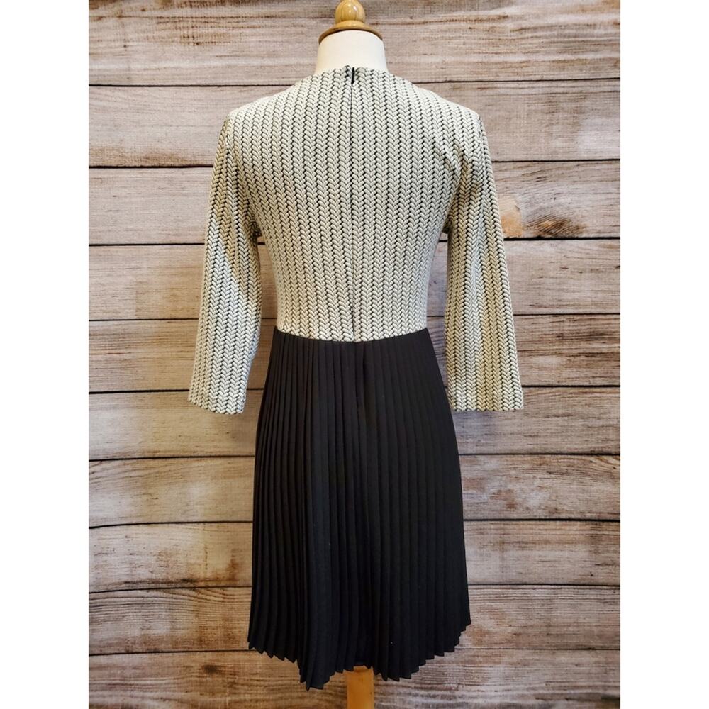 Anthropologie Ganni Jersey Dress Black White Jacquard Small - Picture 3 of 9